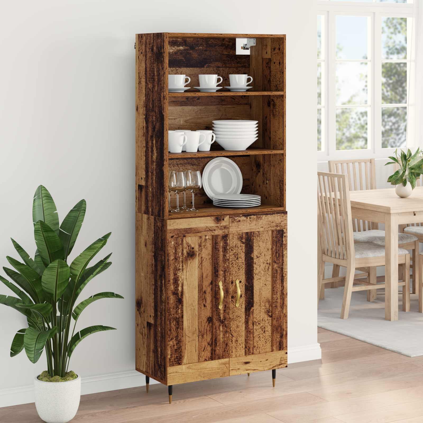 Haut Armoire Bois Ancien 69,5 x 34 x 180 cm Bois d'ingénierie - XIOS