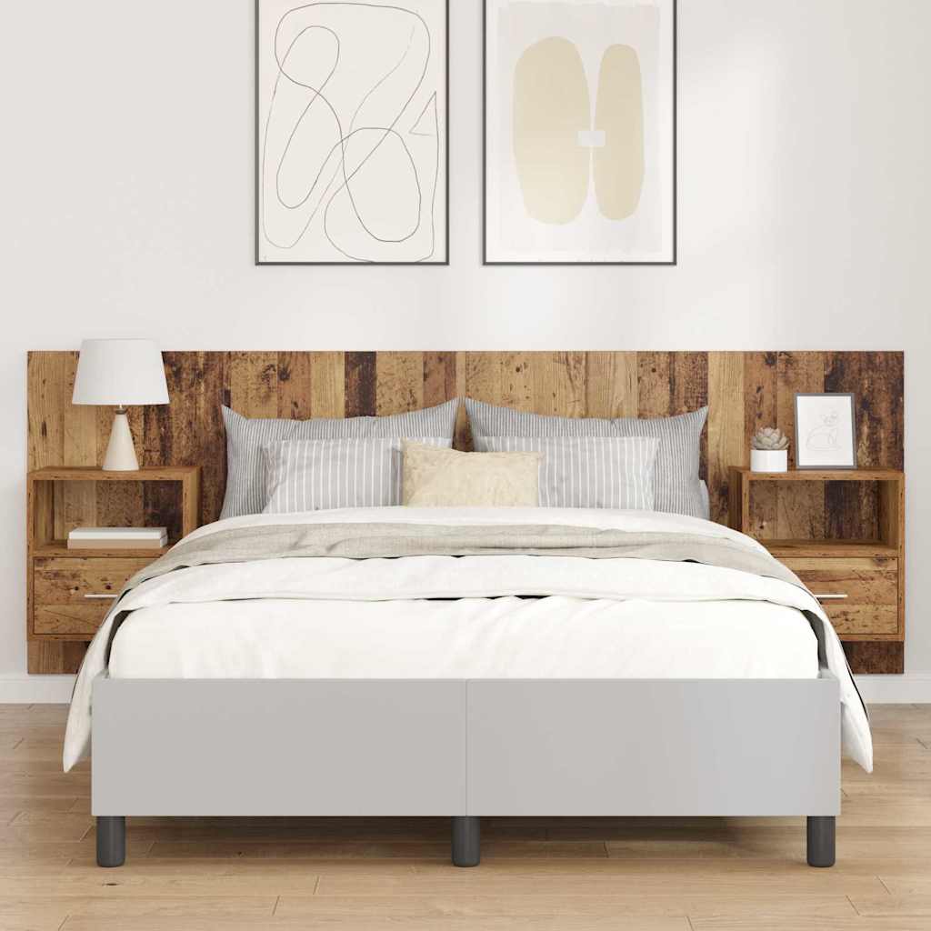 Tête de lit avec armoire 3 pcs Bois Ancien Bois d'ingénierie - XIOS