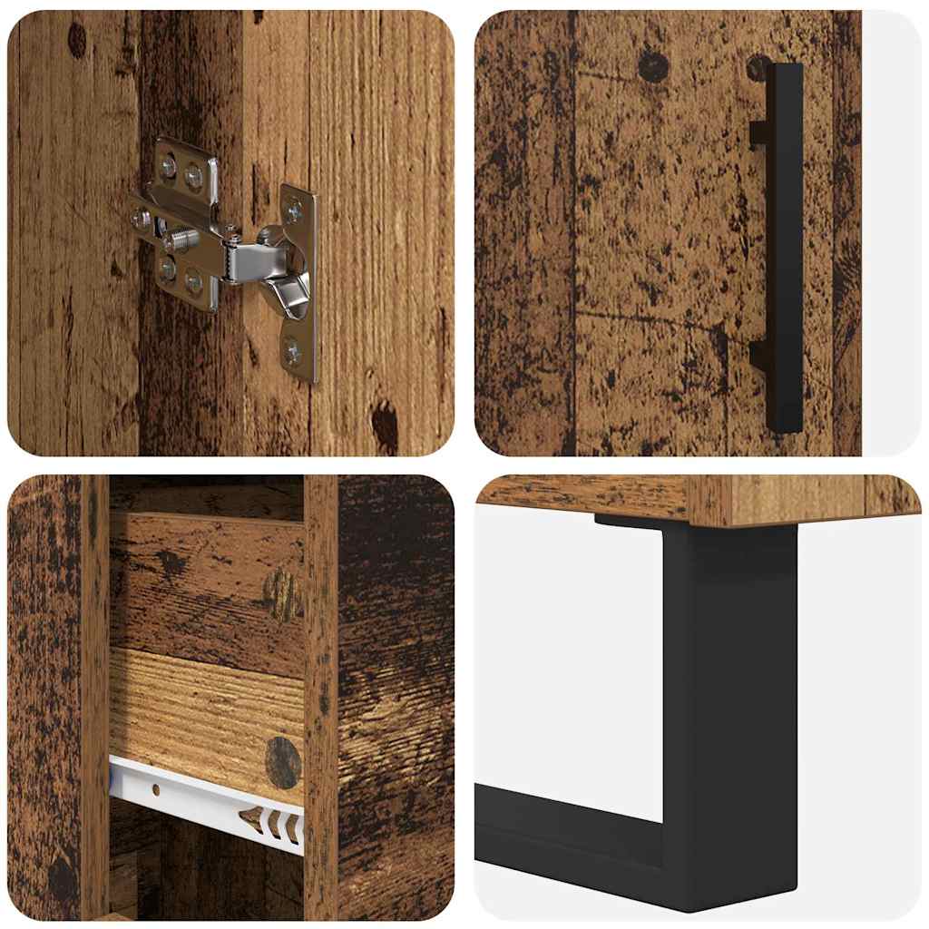 Haut Armoire avec tiroir 2 pcs Bois Ancien 69,5 x 34 x 180 cm - XIOS