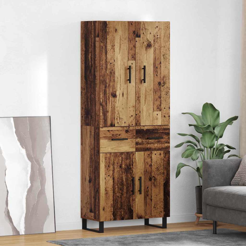 Haut Armoire avec tiroir 2 pcs Bois Ancien 69,5 x 34 x 180 cm - XIOS