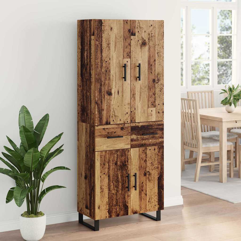Haut Armoire avec tiroir 2 pcs Bois Ancien 69,5 x 34 x 180 cm - XIOS