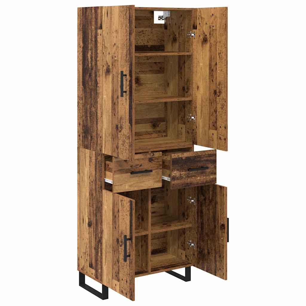 Haut Armoire avec tiroir 2 pcs Bois Ancien 69,5 x 34 x 180 cm - XIOS