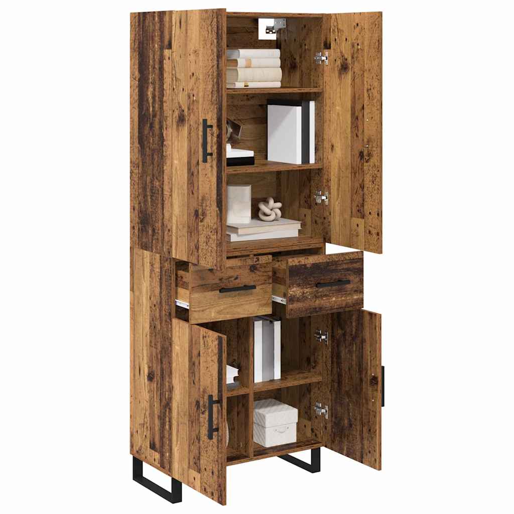 Haut Armoire avec tiroir 2 pcs Bois Ancien 69,5 x 34 x 180 cm - XIOS