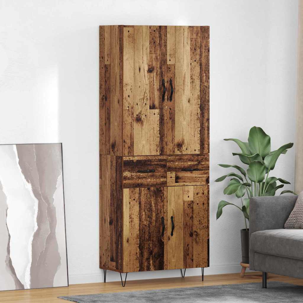 Haut Armoire 2 pc Bois ancien 69,5 x 34 x 180 cm