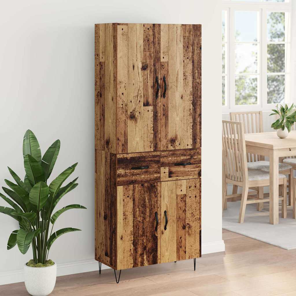 Haut Armoire 2 pc Bois ancien 69,5 x 34 x 180 cm