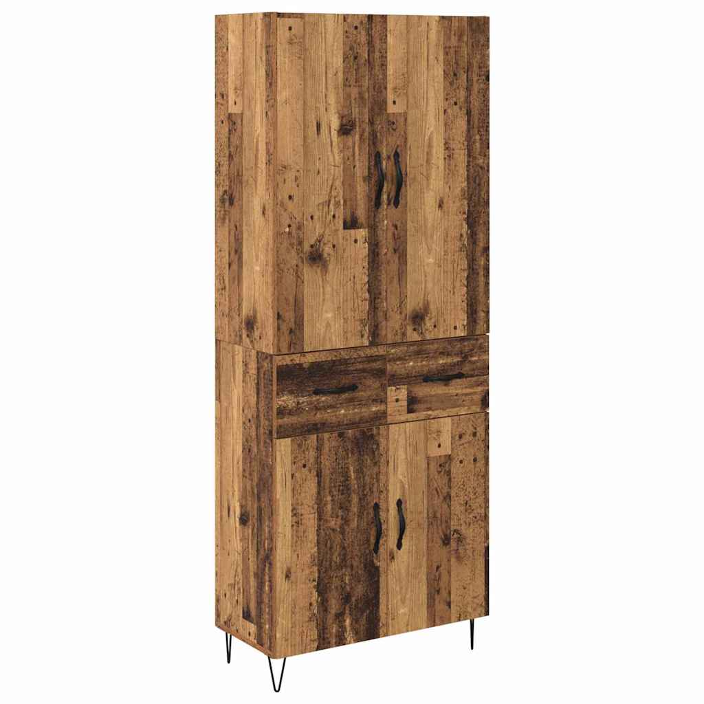 Haut Armoire 2 pcs Bois Ancien Bois Aggloméré et Verre - XIOS