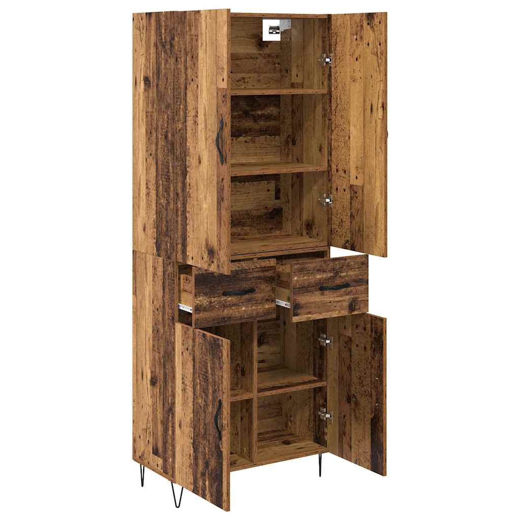 Haut Armoire 2 pc Bois ancien 69,5 x 34 x 180 cm