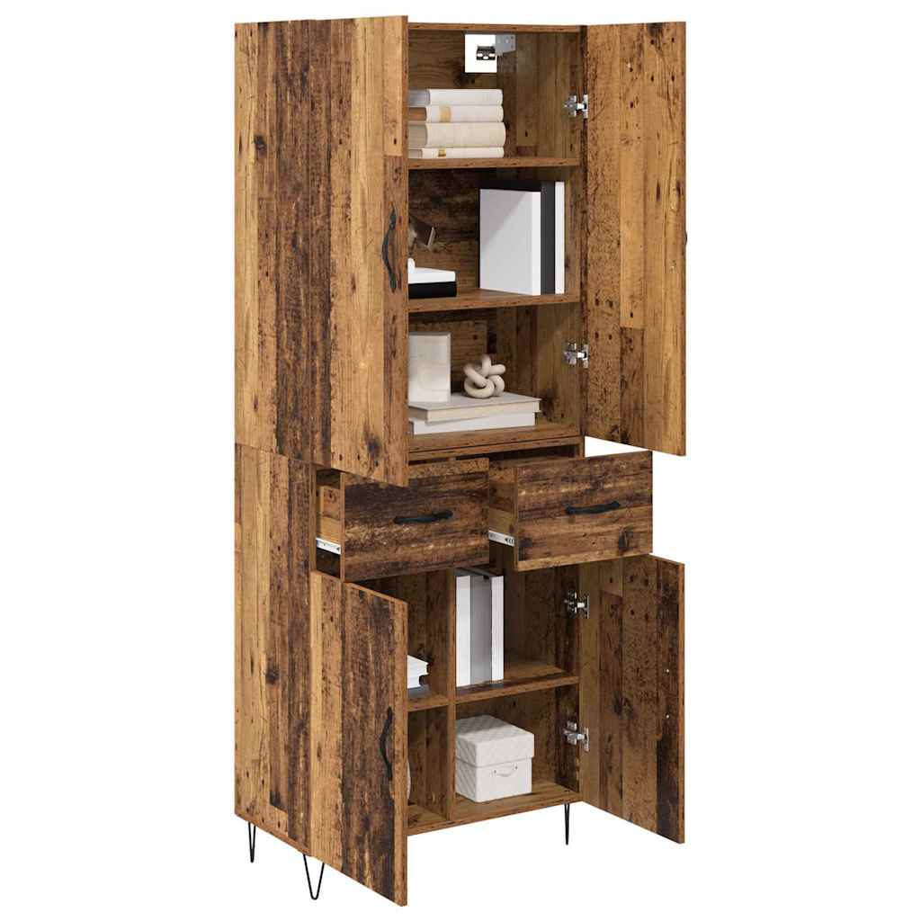 Haut Armoire 2 pc Bois ancien 69,5 x 34 x 180 cm