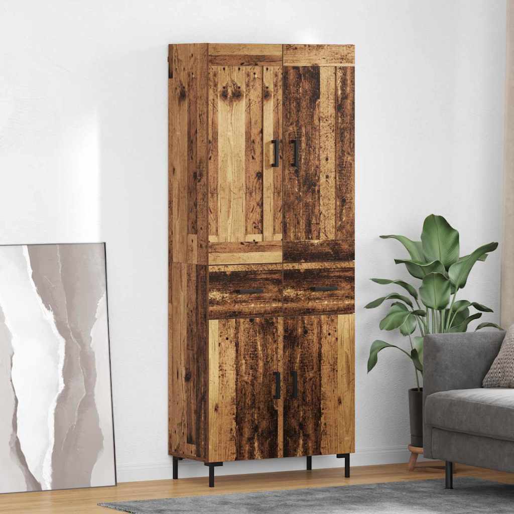Haut Armoire 2 pc Bois Ancien 69,5 x 34 x 180 cm