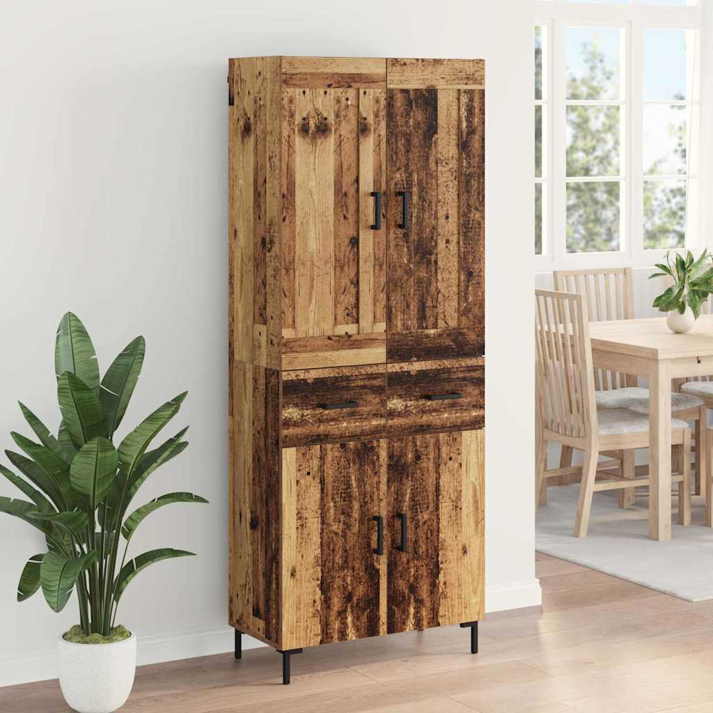 Haut Armoire 2 pc Bois Ancien 69,5 x 34 x 180 cm