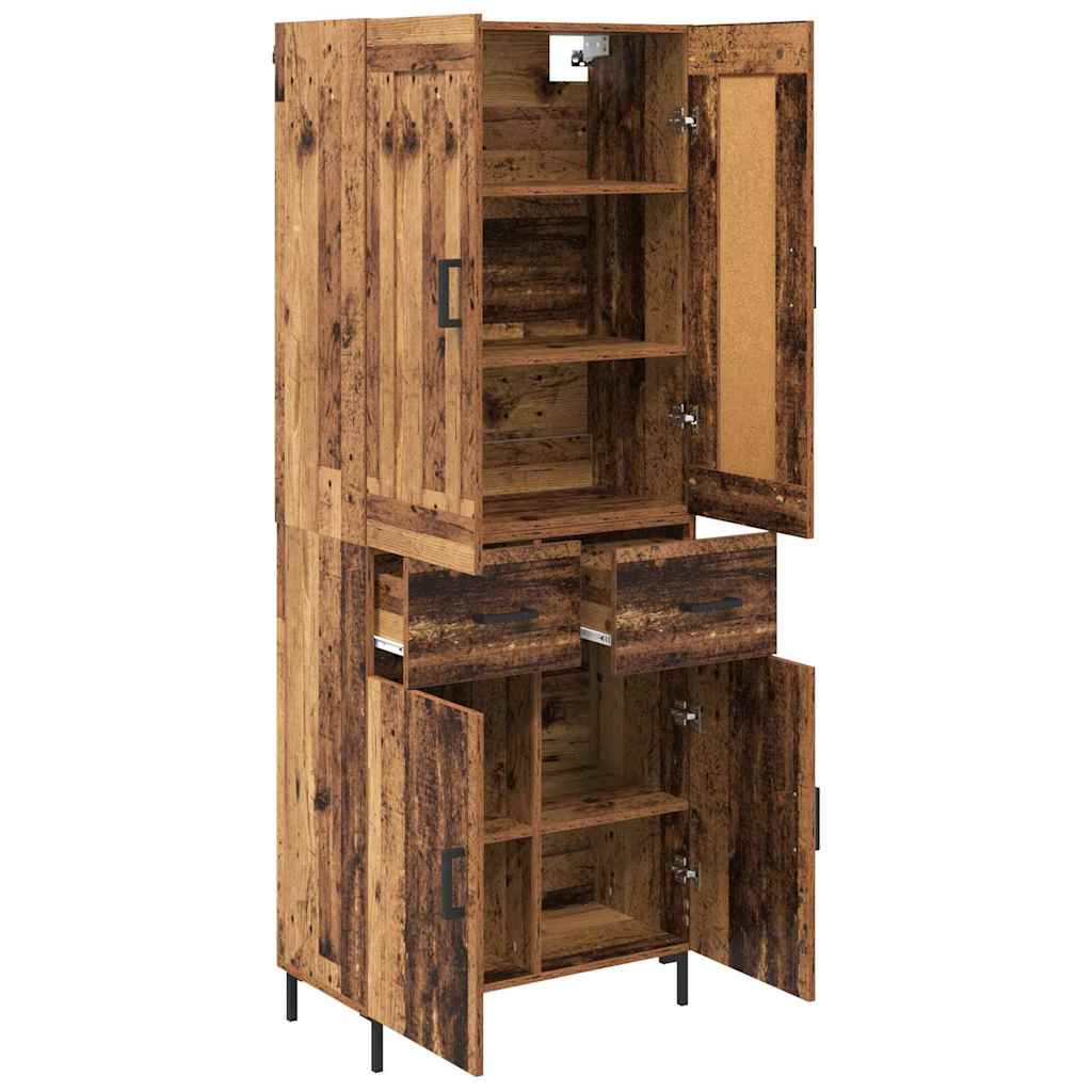 Haut Armoire 2 pc Bois Ancien 69,5 x 34 x 180 cm