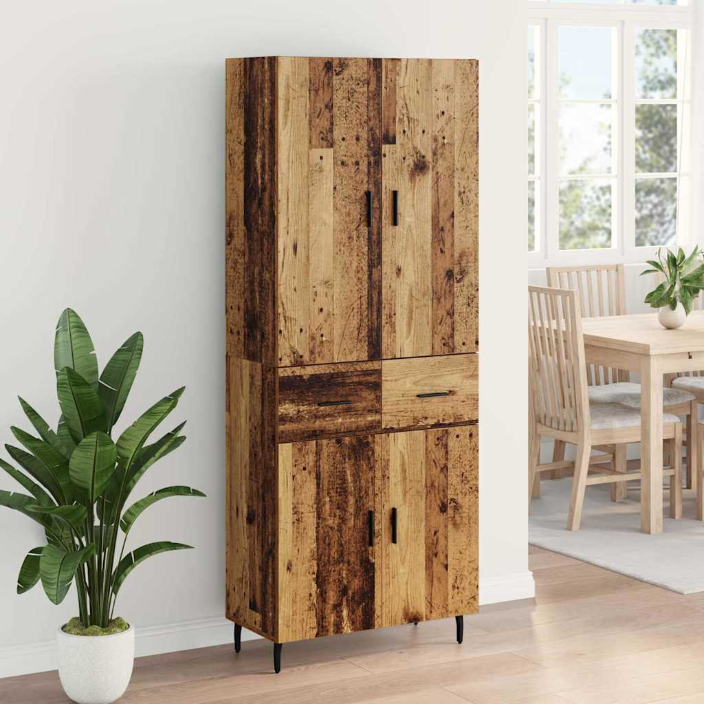 Haut Armoire 2 pc Bois Ancien 69,5 x 34 x 180 cm