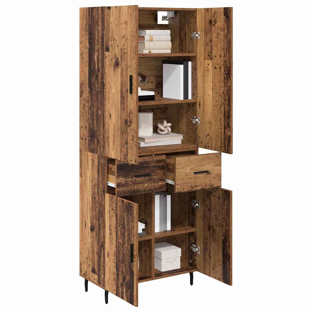 Haut Armoire 2 pc Bois Ancien 69,5 x 34 x 180 cm