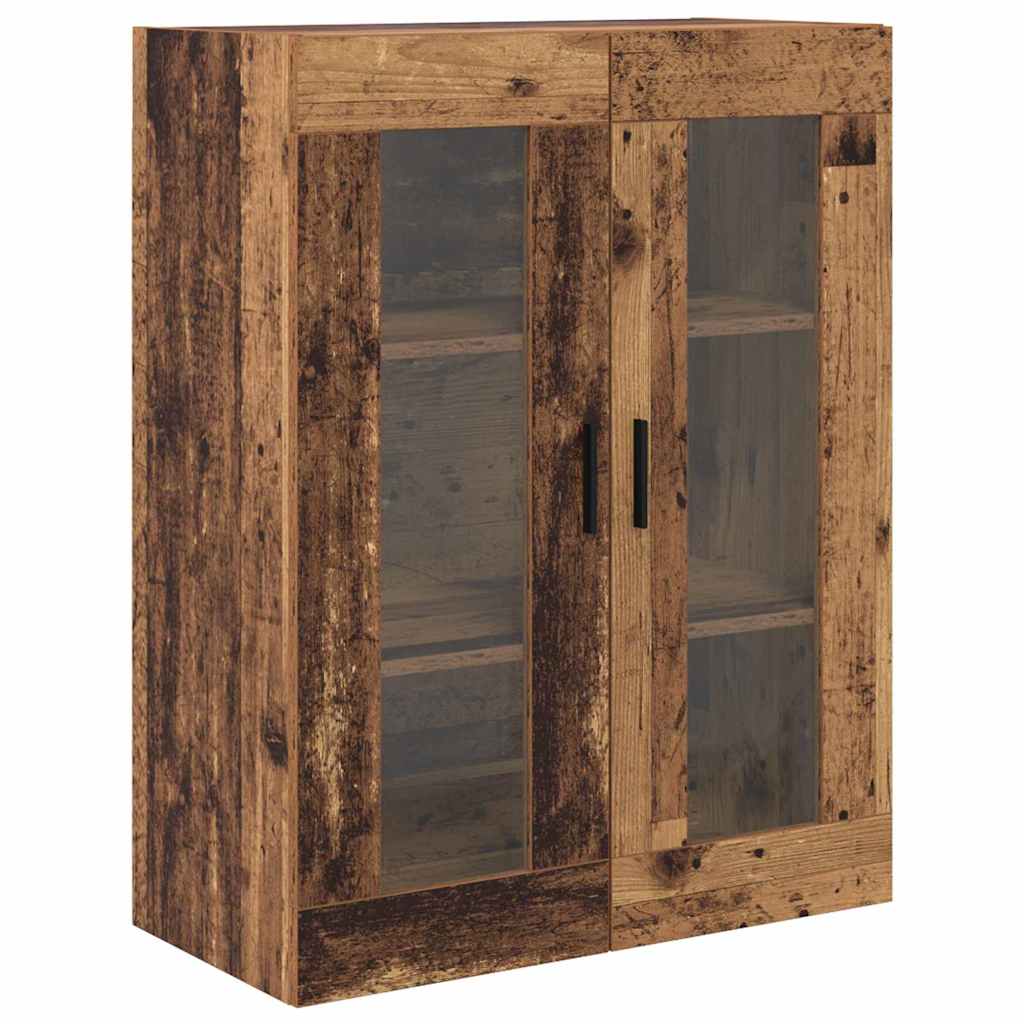 Haut Armoire 2 pcs Bois Ancien Bois Aggloméré et Verre - XIOS