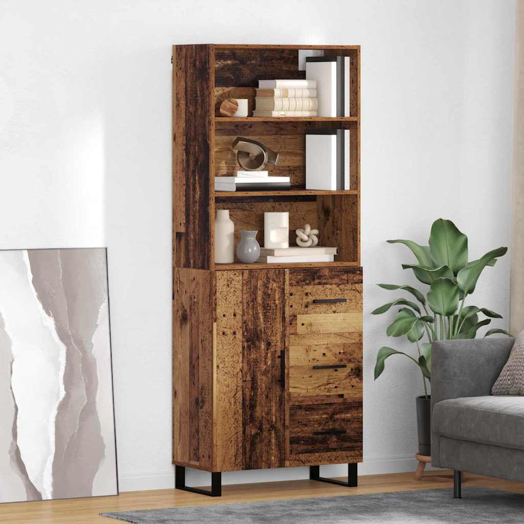 Haut Armoire avec tiroir 2 pcs Bois ancien Bois d'ingénierie - XIOS