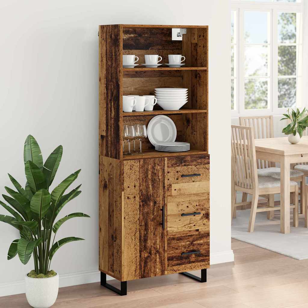 Haut Armoire avec tiroir Bois Ancien 69,5 x 34 x 180 cm - XIOS