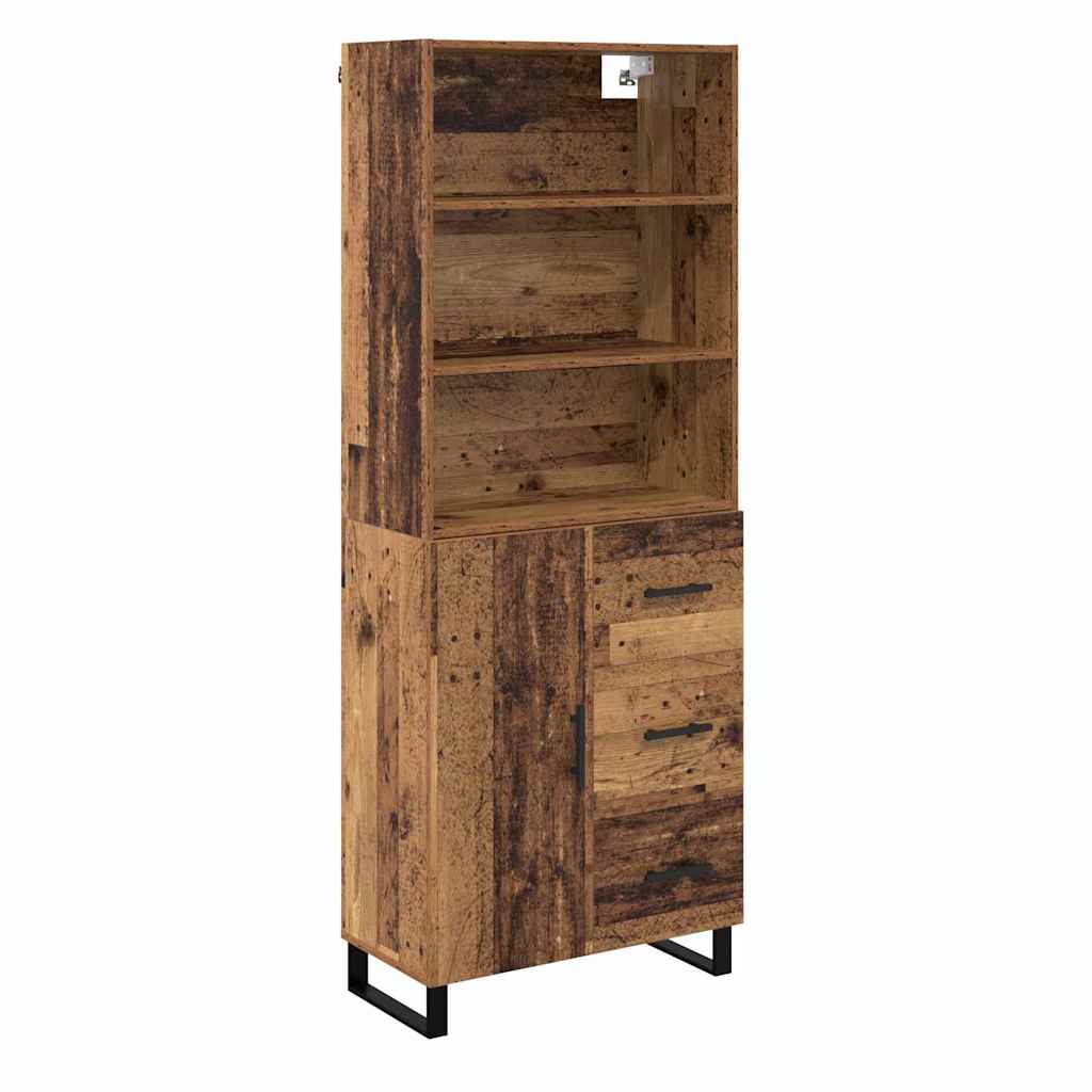Haut Armoire avec tiroir 2 pcs Bois ancien Bois d'ingénierie - XIOS