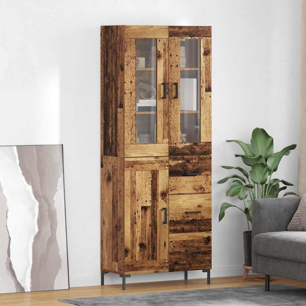 Haut Armoire avec tiroir 2 pcs Bois ancien Bois d'ingénierie - XIOS