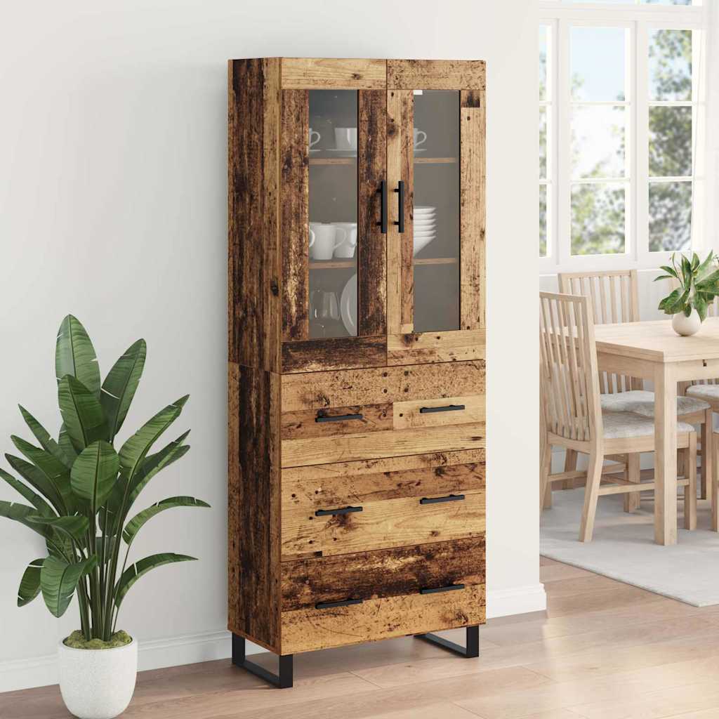 Haut Armoire avec tiroir 2 pcs Bois Ancien Bois d'ingénierie - XIOS