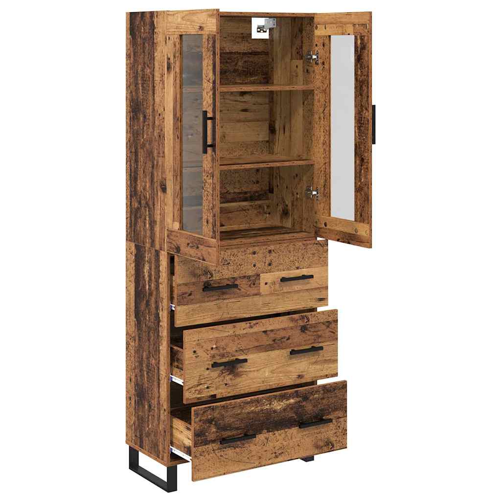 Haut Armoire avec tiroir 2 pcs Bois Ancien Bois d'ingénierie - XIOS