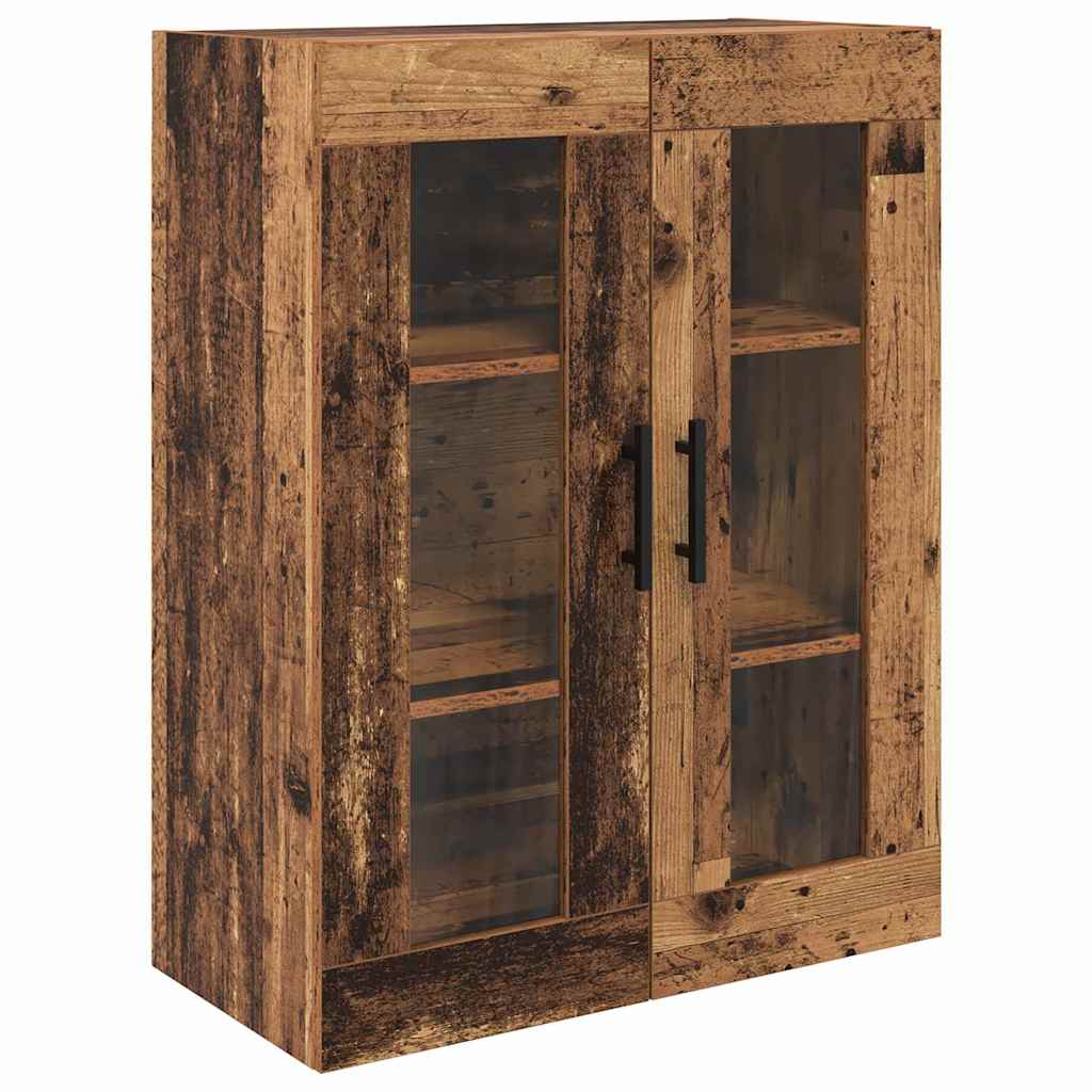 Haut Armoire 2 pcs Bois Ancien Bois Aggloméré et Verre - XIOS