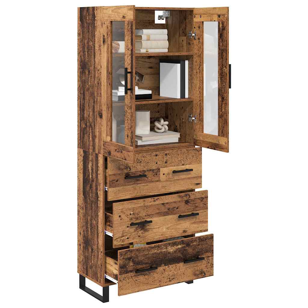 Haut Armoire avec tiroir 2 pcs Bois Ancien Bois d'ingénierie - XIOS