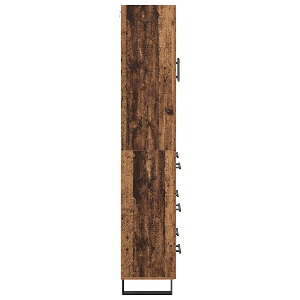 Haut Armoire avec tiroir 2 pcs Bois Ancien Bois d'ingénierie - XIOS