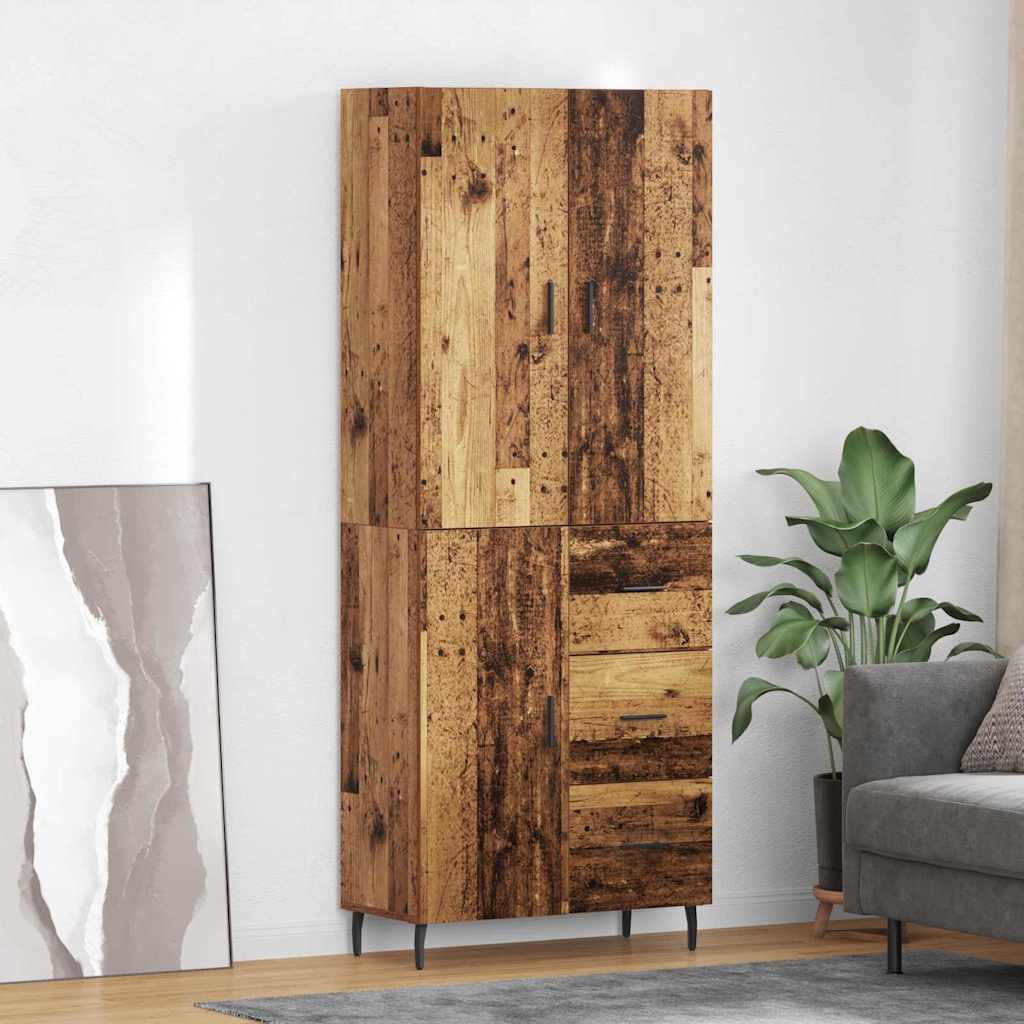 Haut Armoire 2 pc Bois Ancien 69,5 x 34 x 180 cm