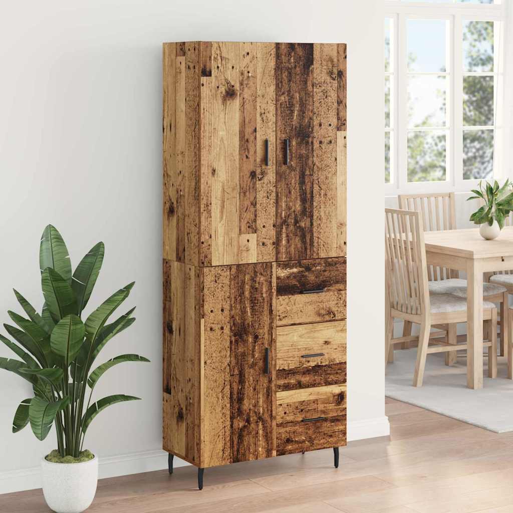 Haut Armoire 2 pc Bois Ancien 69,5 x 34 x 180 cm