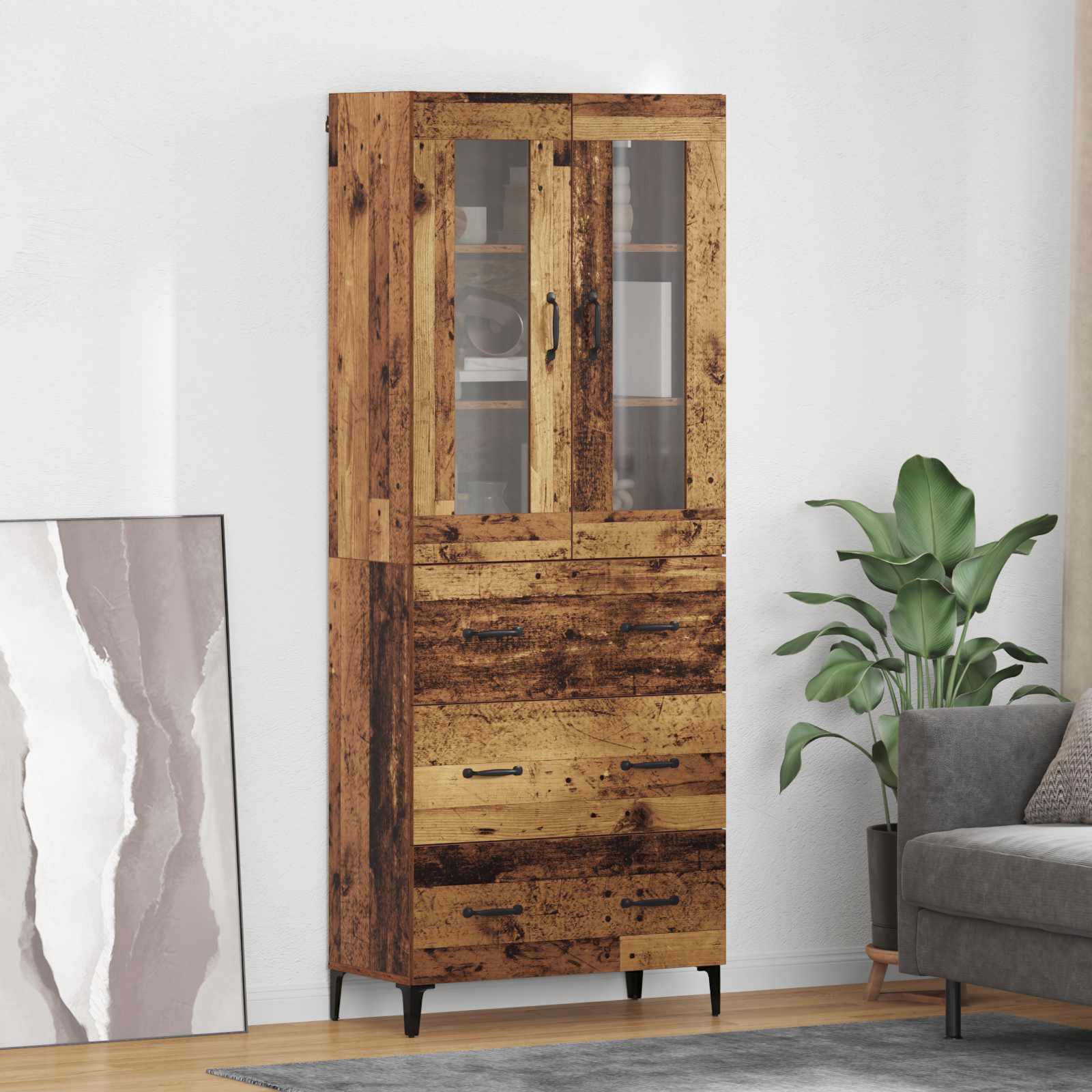 Haut Armoire Bois Ancien 69,5 x 34 x 180 cm Bois d'ingénierie - XIOS