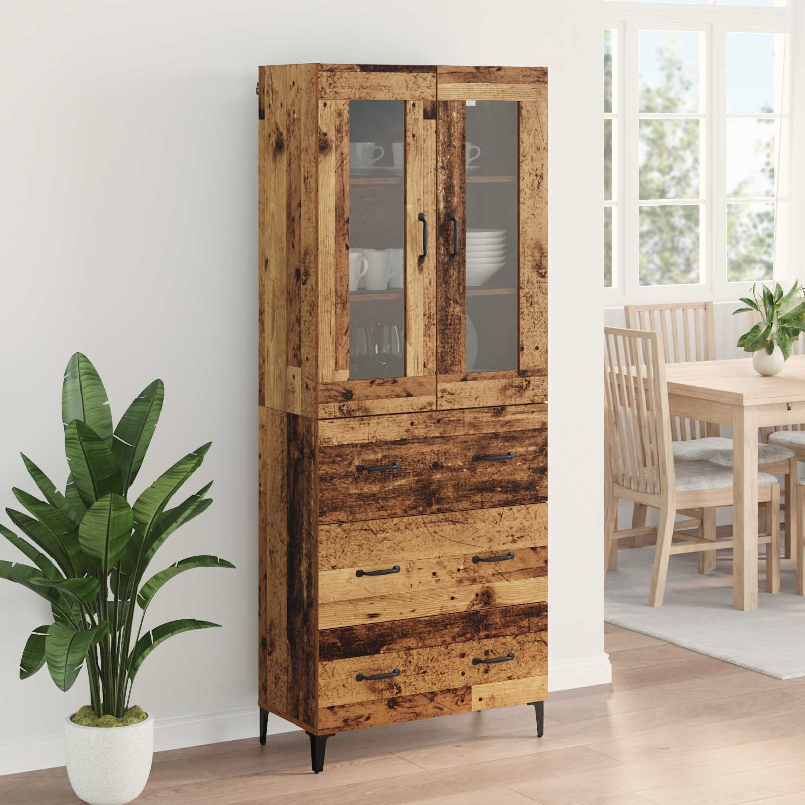 Haut Armoire Bois Ancien 69,5 x 34 x 180 cm Bois d'ingénierie - XIOS
