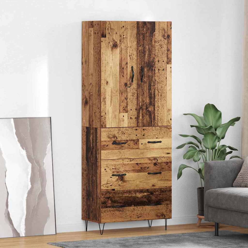 Haut Armoire 2 pc Bois ancien 69,5 x 34 x 180 cm