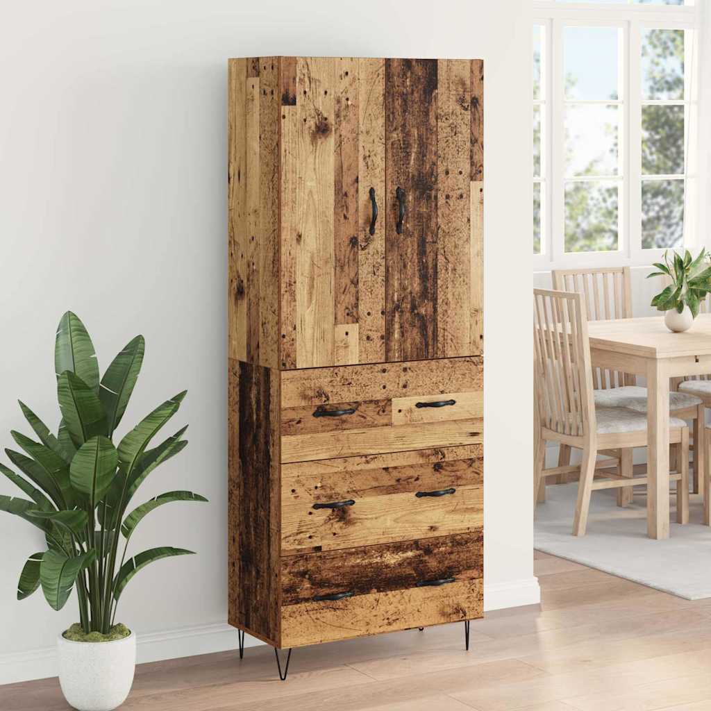 Haut Armoire 2 pc Bois ancien 69,5 x 34 x 180 cm