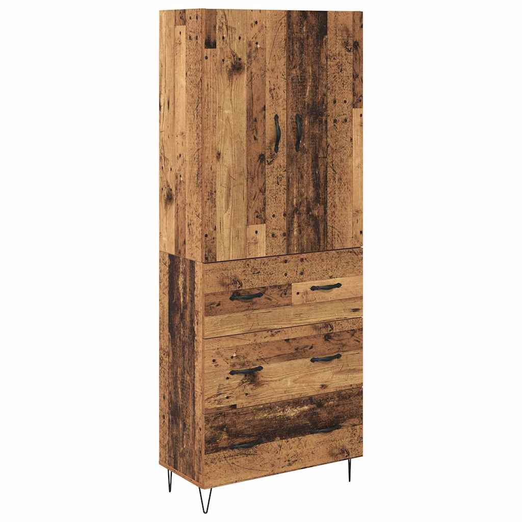 Haut Armoire 2 pcs Bois Ancien Bois Aggloméré et Verre - XIOS