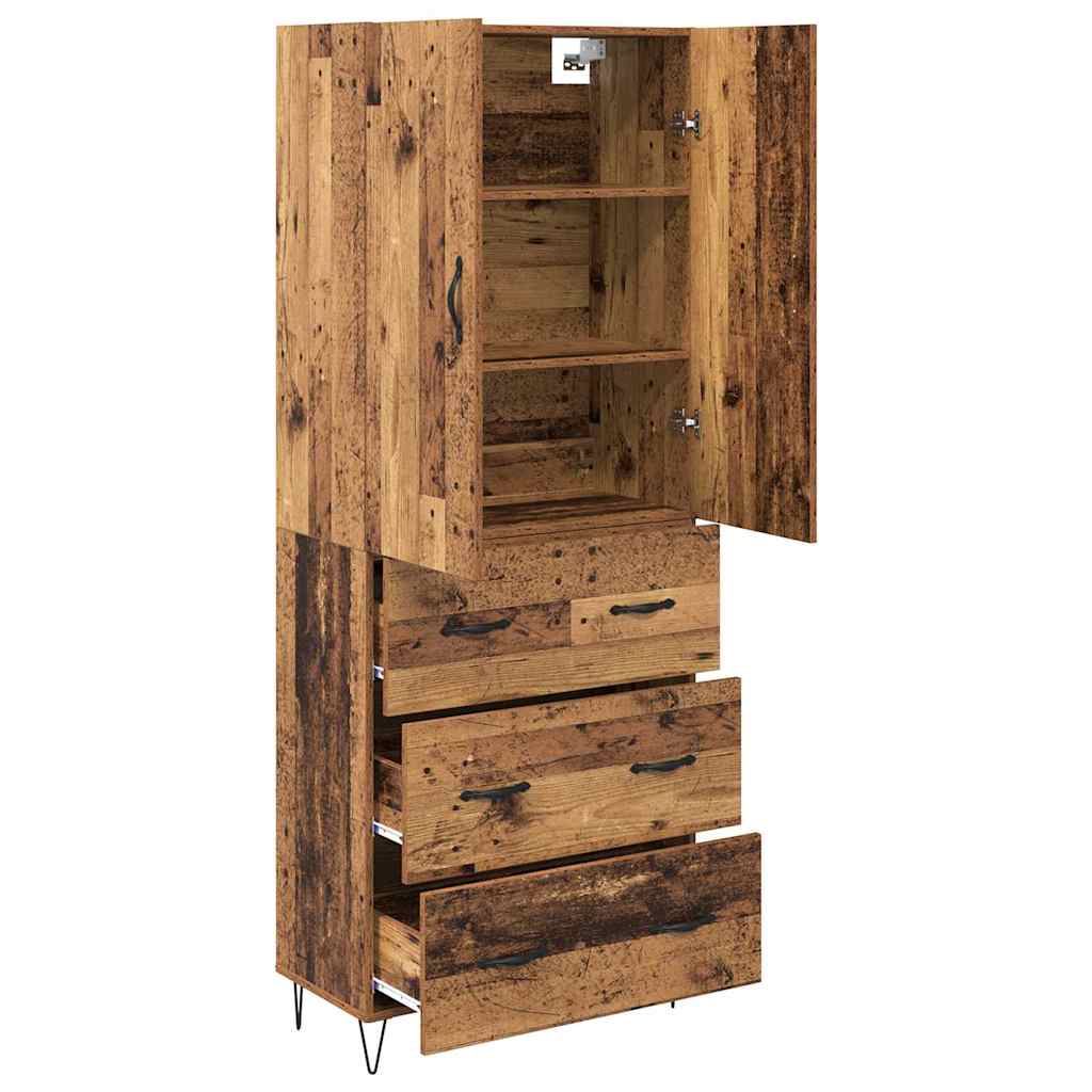 Haut Armoire 2 pc Bois ancien 69,5 x 34 x 180 cm
