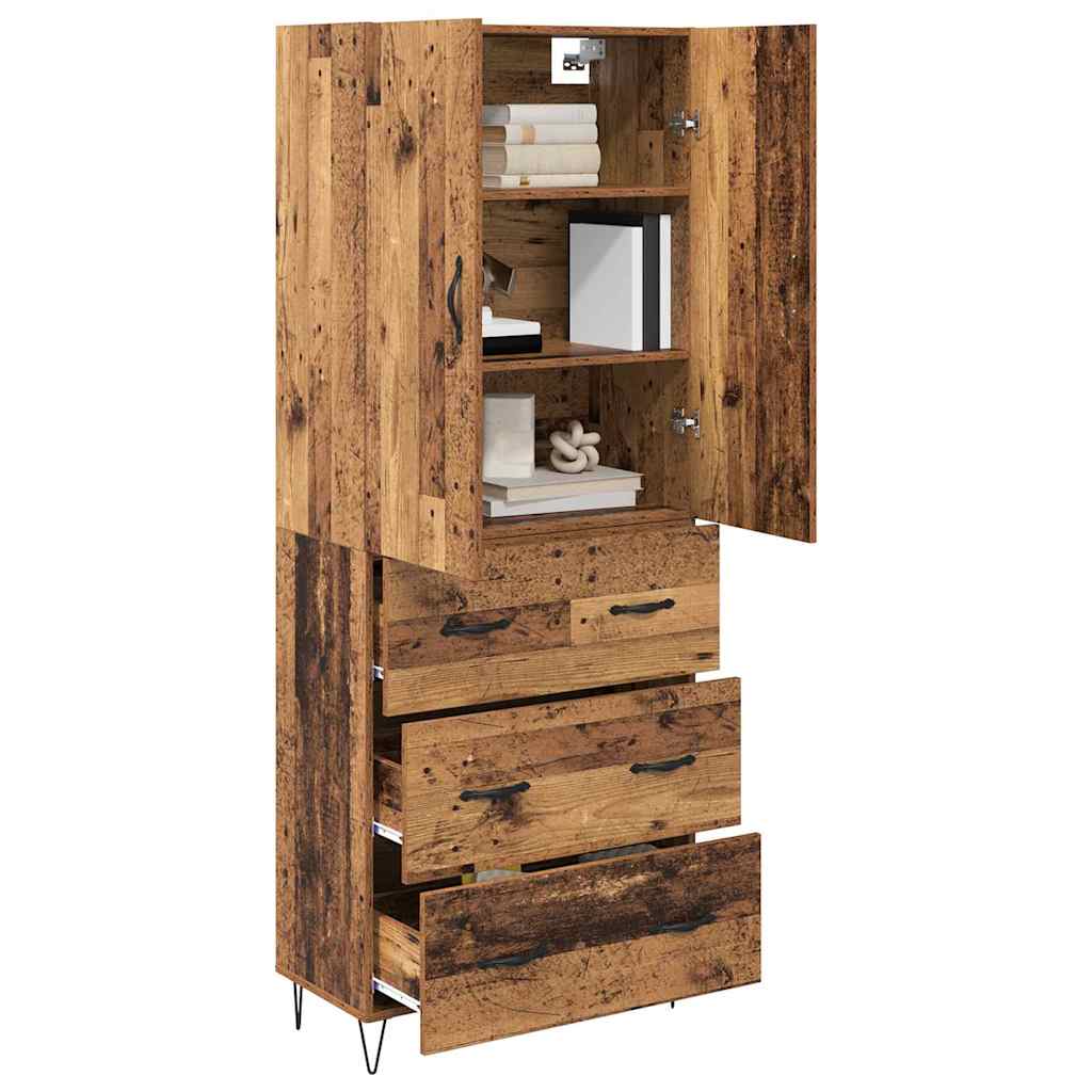 Haut Armoire 2 pc Bois ancien 69,5 x 34 x 180 cm