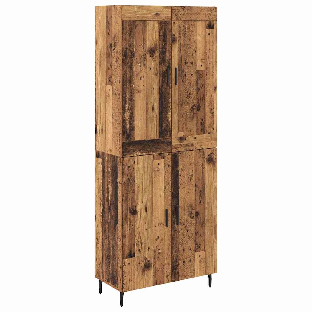 Haut Armoire 2 pcs Bois Ancien Bois Aggloméré et Verre - XIOS