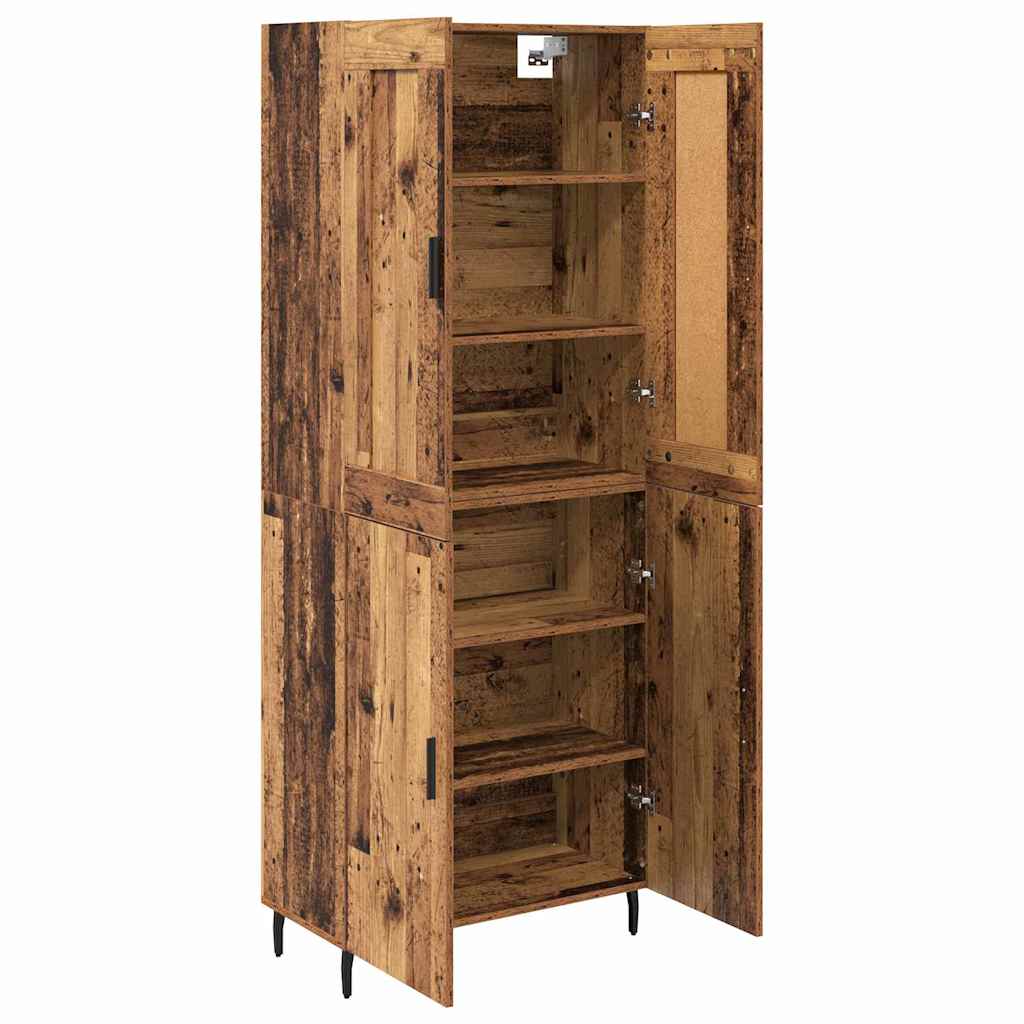 Haut Armoire 2 pcs Bois Ancien Bois Aggloméré et Verre - XIOS