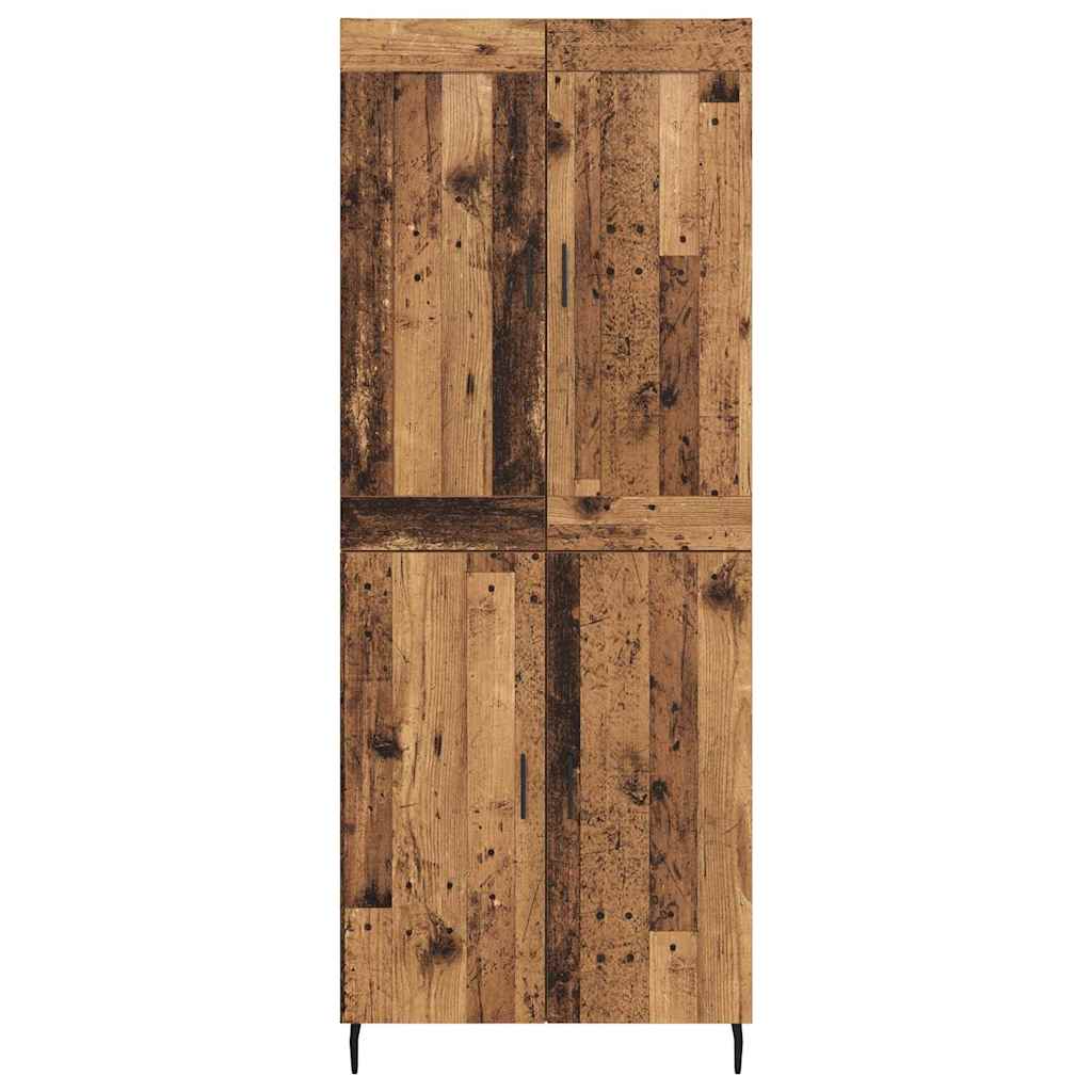 Haut Armoire 2 pcs Bois Ancien Bois Aggloméré et Verre - XIOS