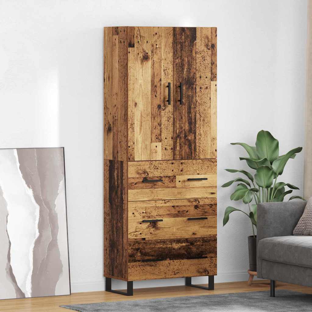 Haut Armoire 2 pc Bois Ancien 69,5 x 34 x 180 cm