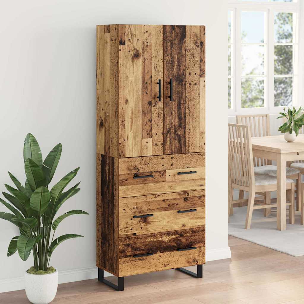Haut Armoire 2 pc Bois Ancien 69,5 x 34 x 180 cm