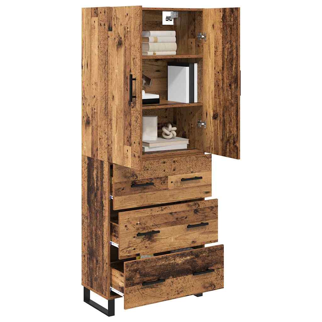 Haut Armoire 2 pc Bois Ancien 69,5 x 34 x 180 cm