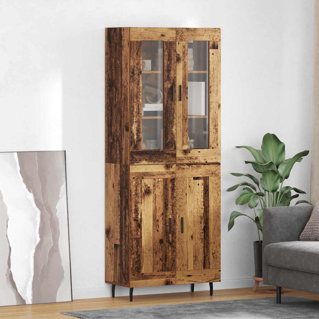 Haut Armoire 2 pc Bois Ancien 69,5 x 34 x 180 cm
