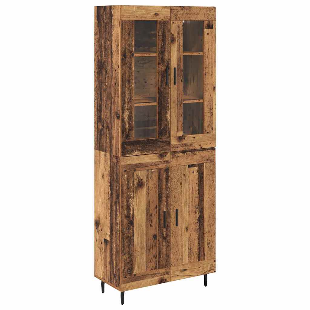 Haut Armoire 2 pcs Bois Ancien Bois Aggloméré et Verre - XIOS