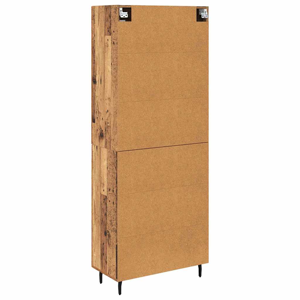 Haut Armoire 2 pcs Bois Ancien Bois Aggloméré et Verre - XIOS