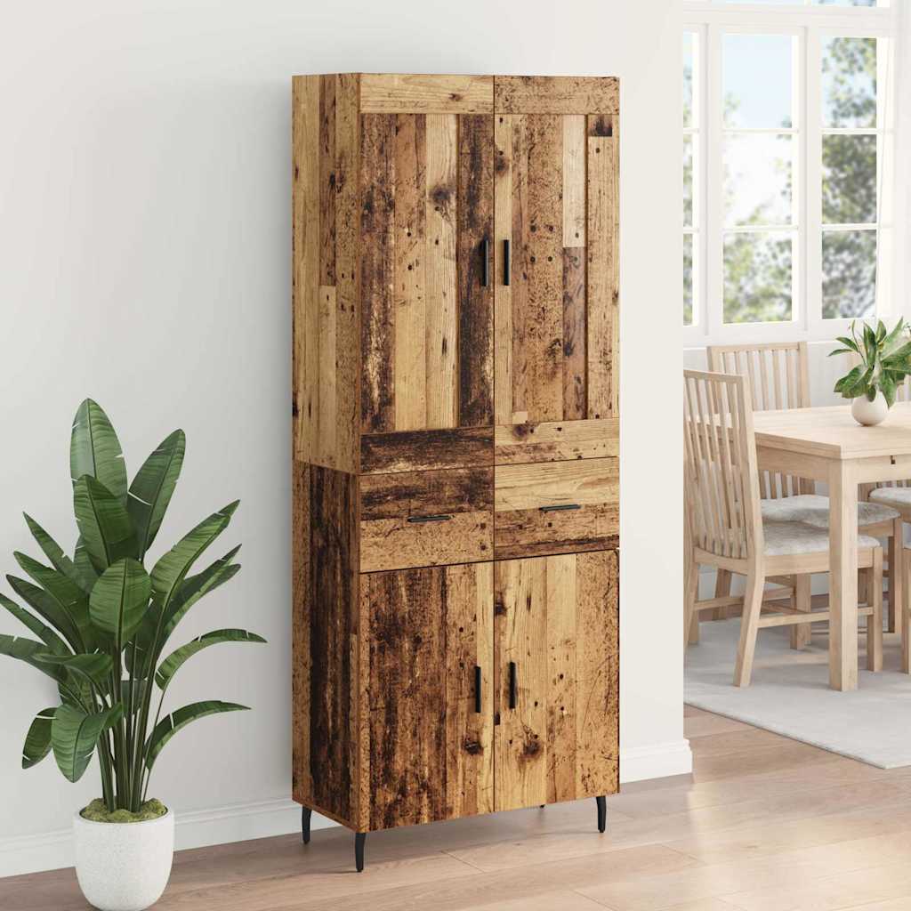 Haut Armoire 2 pc Bois ancien 69,5 x 34 x 180 cm