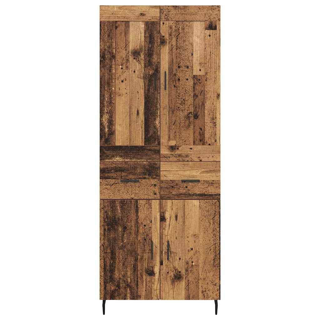 Haut Armoire 2 pcs Bois Ancien Bois Aggloméré et Verre - XIOS