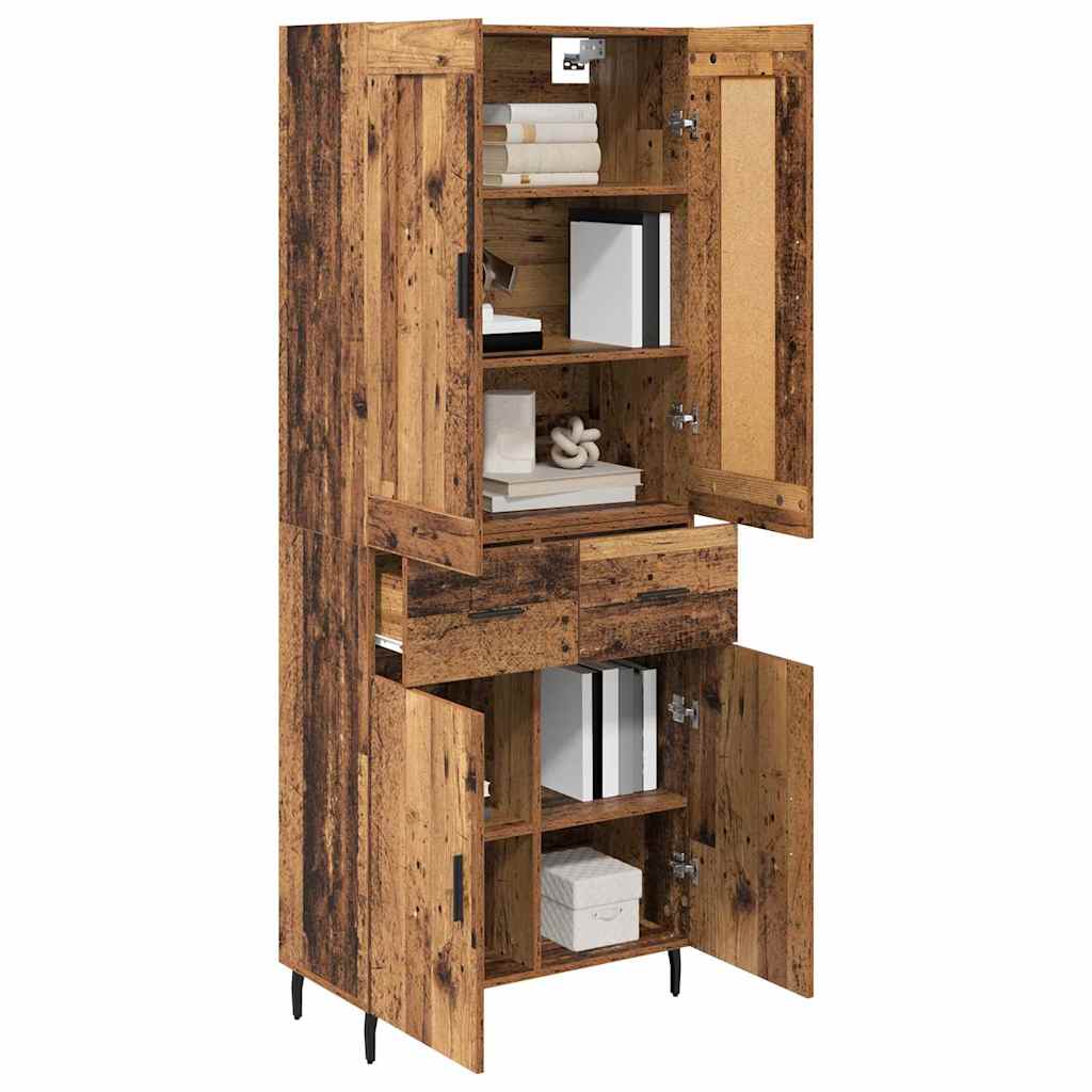 Haut Armoire 2 pc Bois ancien 69,5 x 34 x 180 cm
