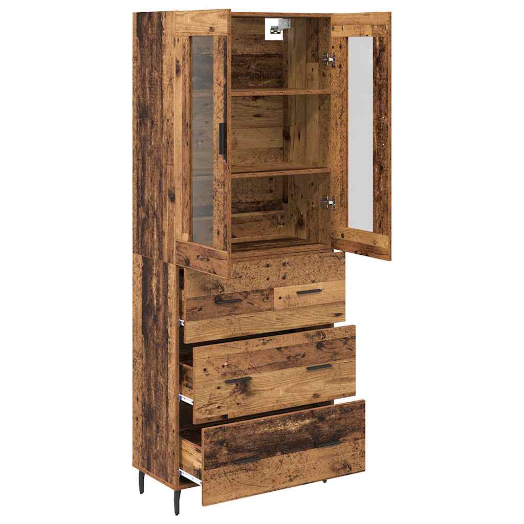 Haut Armoire avec tiroir 2 pcs Bois Ancien Bois d'ingénierie - XIOS