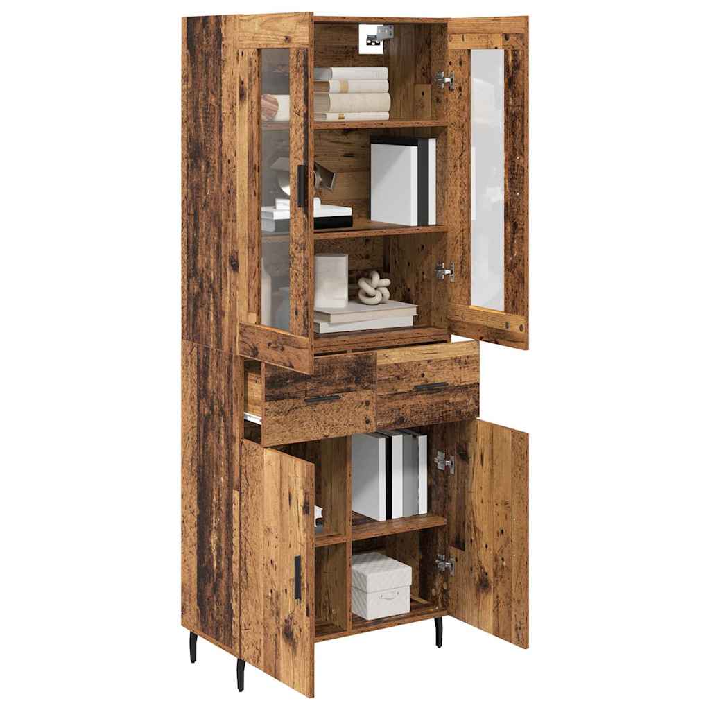 Haut Armoire avec tiroir 2 pcs Bois Ancien Bois d'ingénierie - XIOS